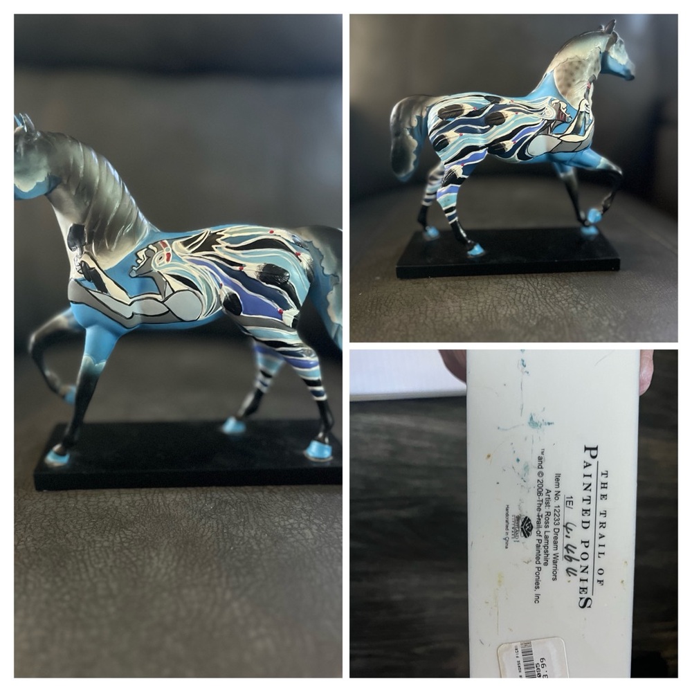 Blue and Black Horse Figurine